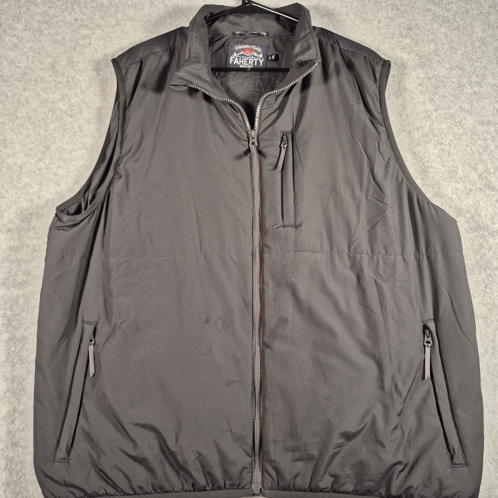 Faherty Men's XL‎ Atmosphere Padded Recycled Vest Black Puffer